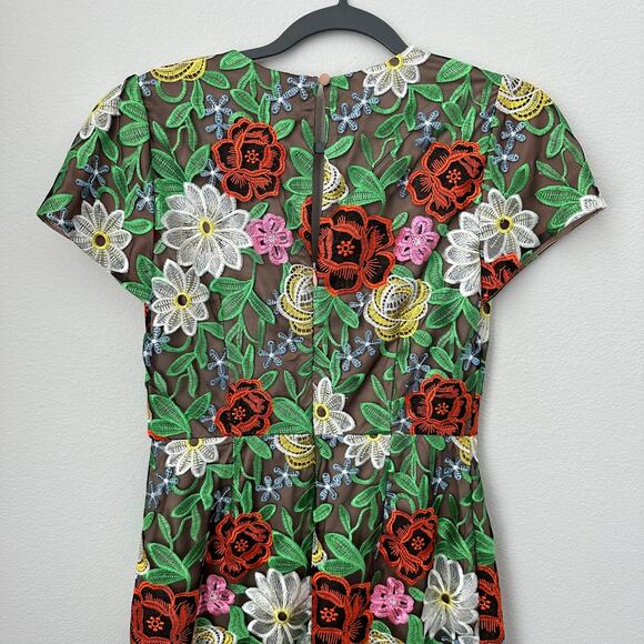 Milly Atalie Embroidered Bouquet Floral Minidress Size Small - Picture 9 of 10